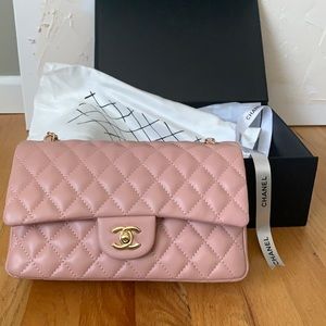 Chanel flap crossbody in pale pink
